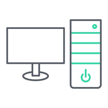 bilgisayar vektörü ince çizgi simgesi