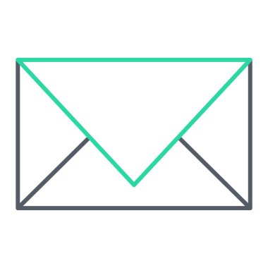 Zarf simgesi vektörü beyaz arkaplanda izole edildi, harf şeffaf işareti