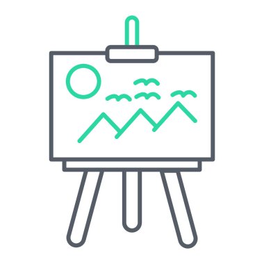 Çizim biçimi simgesi tasarımı, vektör illüstrasyonlu karatahta