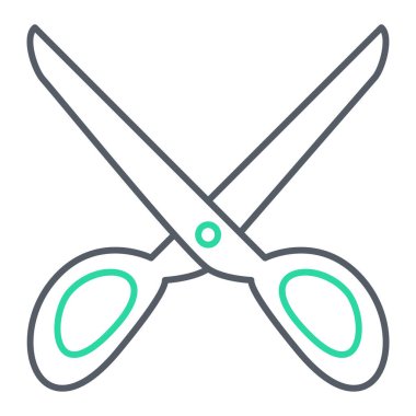 Makas simgesi. Web için makas vektör çizgisi simgelerinin özet çizimi