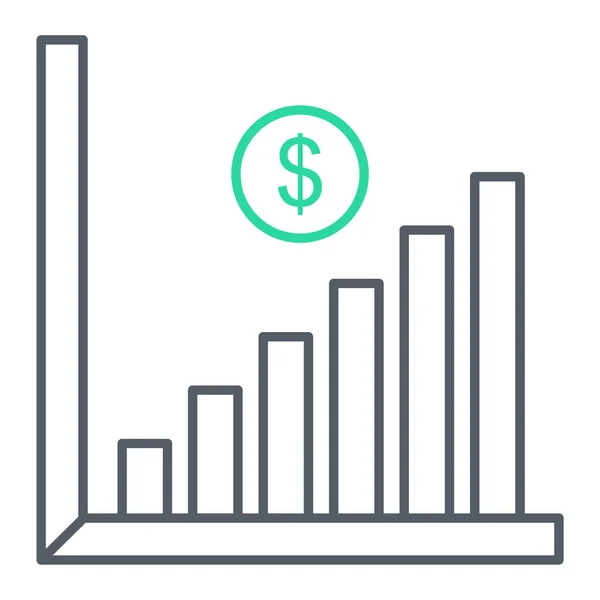 Gráfico Crescimento Financeiro Ilustração Vetorial — Vetor de Stock
