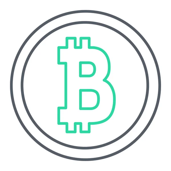 Bitcoin Icon Flat Style Cryptocurrency Vector Illustration White Isolated Background — Stock Vector
