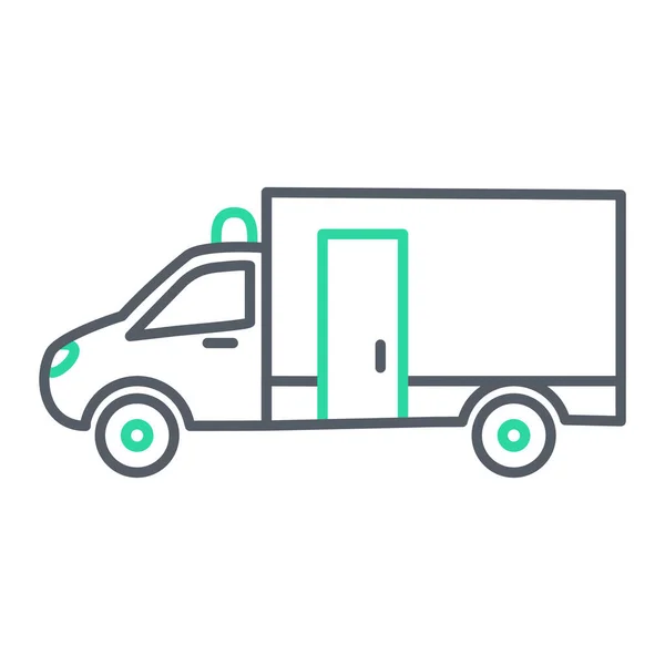 Delivery Truck Icon Vector Thin Line Sign Isolated Contour Symbol — Stock Vector