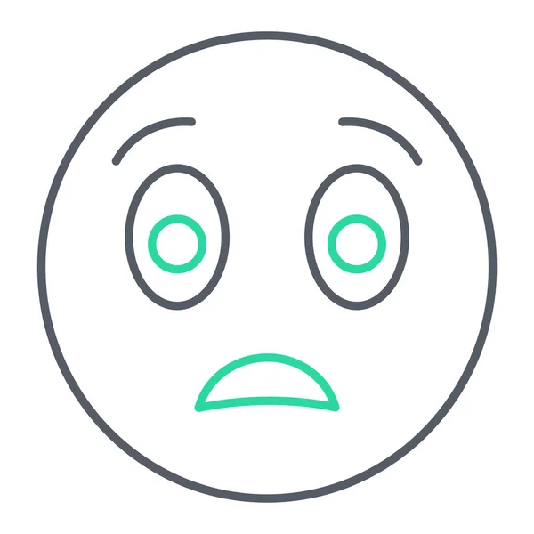 Line Icon Emoji Face — Vector de stock