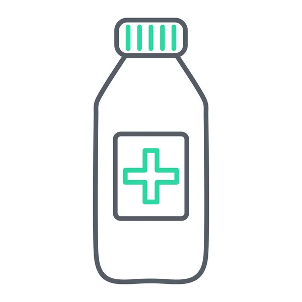 Medicine Bottle Icon Outline Medical Pill Vector Illustration Symbol — Stock Vector