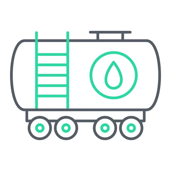 Oil Tanker Icon Outline Illustration Gas Fuel Vector Line Design — 스톡 벡터