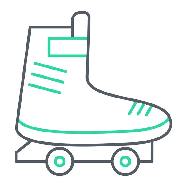 轮滑图标 概述运动鞋矢量插图象形文字 可编辑冲程元件 — 图库矢量图片