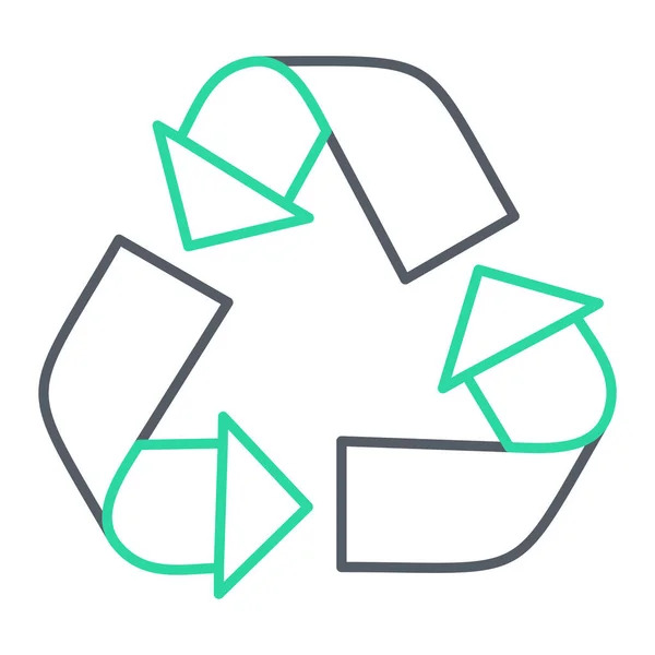 Recycle Symbol Icon Outline Eco Recycling Sign Vector Illustration — Stock Vector