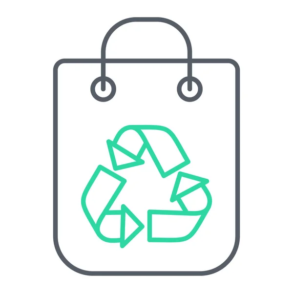 Recycle Bag Icon Outline Eco Shopping Basket Vector Illustration — Vetor de Stock