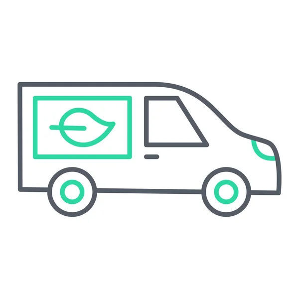 Car Vehicle Icon Outline Illustration Eco Truck Vector Icons Web — Vetor de Stock