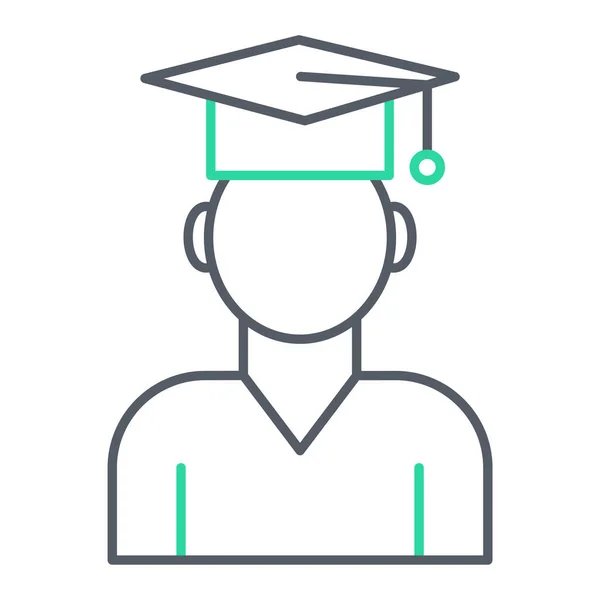 毕业帽图标向量 描述毕业生帽的标志 孤立等高线符号图解 — 图库矢量图片