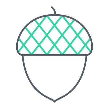 Tek bir izole edilmiş meşe palamudu simgesinin vektör çizimi