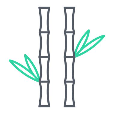 Bambu simgesi vektör illüstrasyonu