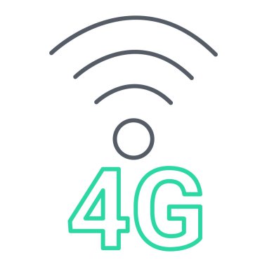 Web ve mobil uygulama tasarımınız için beyaz arkaplanda izole edilmiş 4g wifi sinyal ikonu vektörü, kablosuz logo kavramı