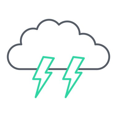 Şimşek simgeli bulut. vektör illüstrasyonu