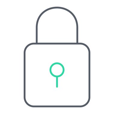 Kilit simgesi. Güvenlik sembolü. Asma kilit ve anahtar. vektör illüstrasyonu