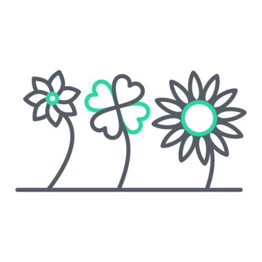 beyaz arkaplanda izole edilmiş çiçek simgesi vektörü