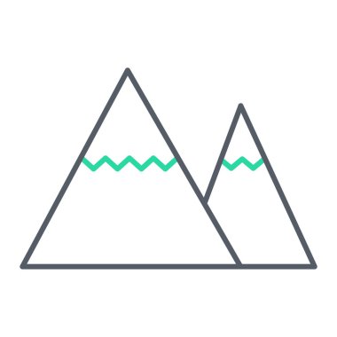 Beyaz arkaplanda izole edilmiş dağ simgesi. vektör illüstrasyonu