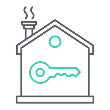 ev ve anahtar simgesi. özet vektör illüstrasyonu.