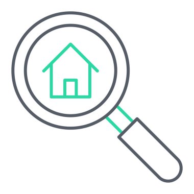 Büyüteç simgesi. Beyaz arkaplanda izole edilmiş emlak vektörü resimleme sembolü