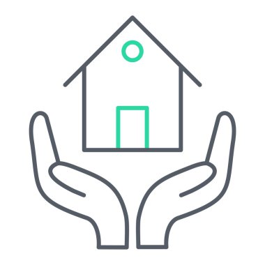 Ev çizgisi simgesi, vektör illüstrasyonuName