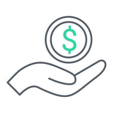 dolar para simgesi, vektör illüstrasyonu