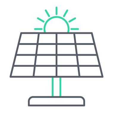 Güneş enerjisi paneli ikon vektör illüstrasyon tasarımı