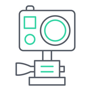 Kamera simgesi vektörü beyaz arkaplanda izole edildi, film şeffaf işareti