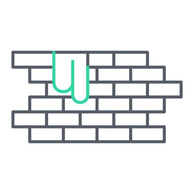 Tuğla duvar simgesi. vektör illüstrasyonu