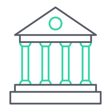 Banka binası simgesi vektör illüstrasyonu