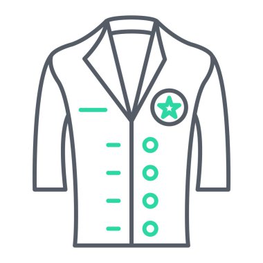 İş kıyafetleri ikonu. Web için kıyafet vektör sembolünün basit bir illüstrasyonu