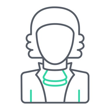 Kadın avatar ikonu. Kadın vektör illüstrasyonunu özetle. izole edilmiş sembol.