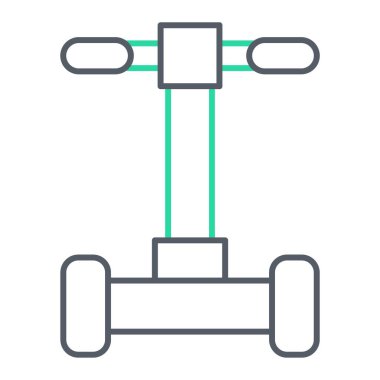 Tek bir elektrikli scooter simgesinin vektör çizimi. düzenlenebilir vuruş çizgisi.