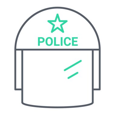 Polis simgesi satırının vektör illüstrasyonu. 