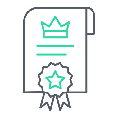 Sertifika ikonu vektör illüstrasyonu