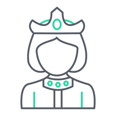 Crown vektör illüstrasyon tasarımı olan kadın