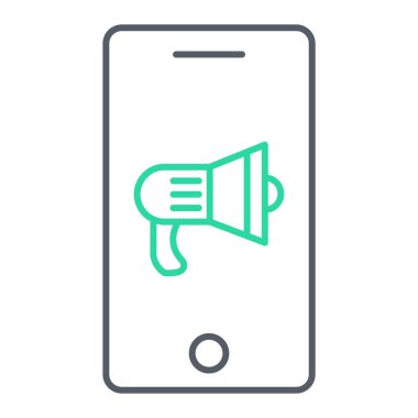 Megafon satırı simgesi, vektör çizim