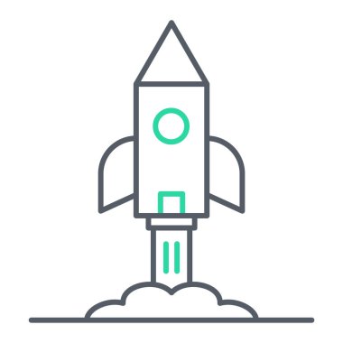 roket fırlatma simgesi vektör çizimi