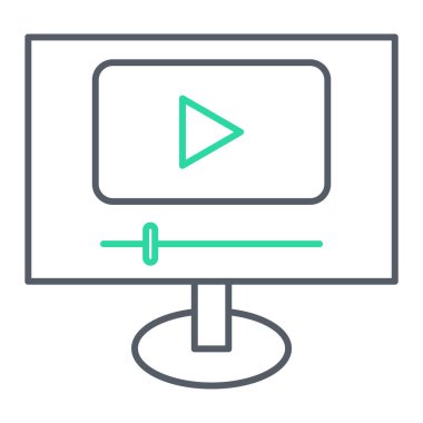 LCD ekran simgesi. Web için izleyici vektör simgelerinin özet çizimi