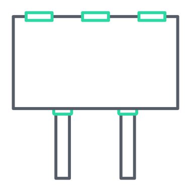 Boş reklam panosu simgesi. Web için kağıt vektör simgelerinin özet çizimi