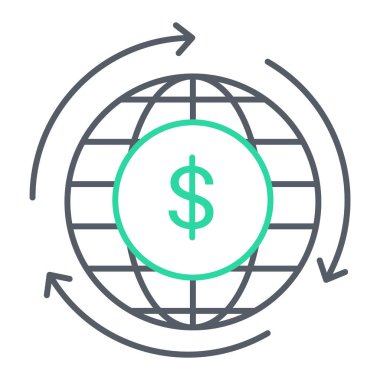 küresel ekonomi simgesi vektör illüstrasyonu
