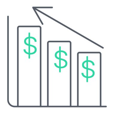 Dolar işareti simgesi vektör çizimi tasarımı