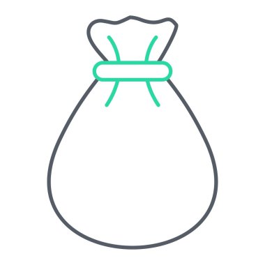 Çuval ikonlu çanta. Web için para vektör sembolünün basit bir illüstrasyonu