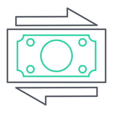 Para nakit ikonu. dolar banknotları vektör illüstrasyonlu özet cüzdan