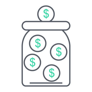 Para ikonu. Web için dolar sikkeleri vektör simgelerinin basit çizimi