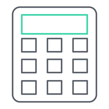 Hesap makinesi simgesi. Web için matematik vektör simgelerinin basit illüstrasyonu