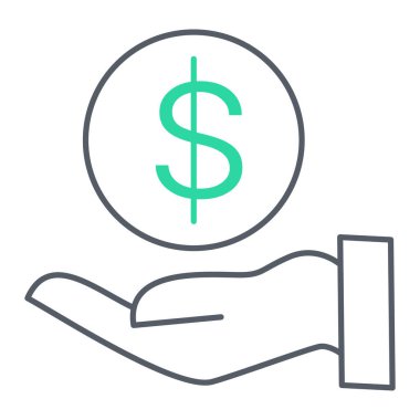 dolar işareti simgesi tutan el