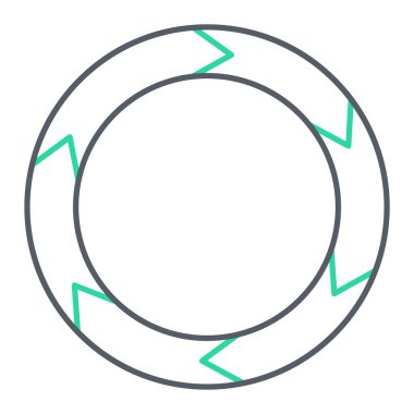 Beyaz arkaplanda izole edilmiş okları olan daire