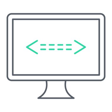 bilgisayar monitörü ikon vektör illüstrasyonu