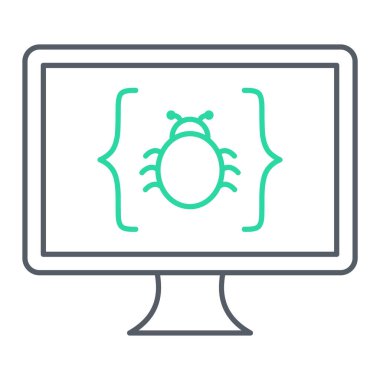 Virüs vektörü ince çizgi simgesi